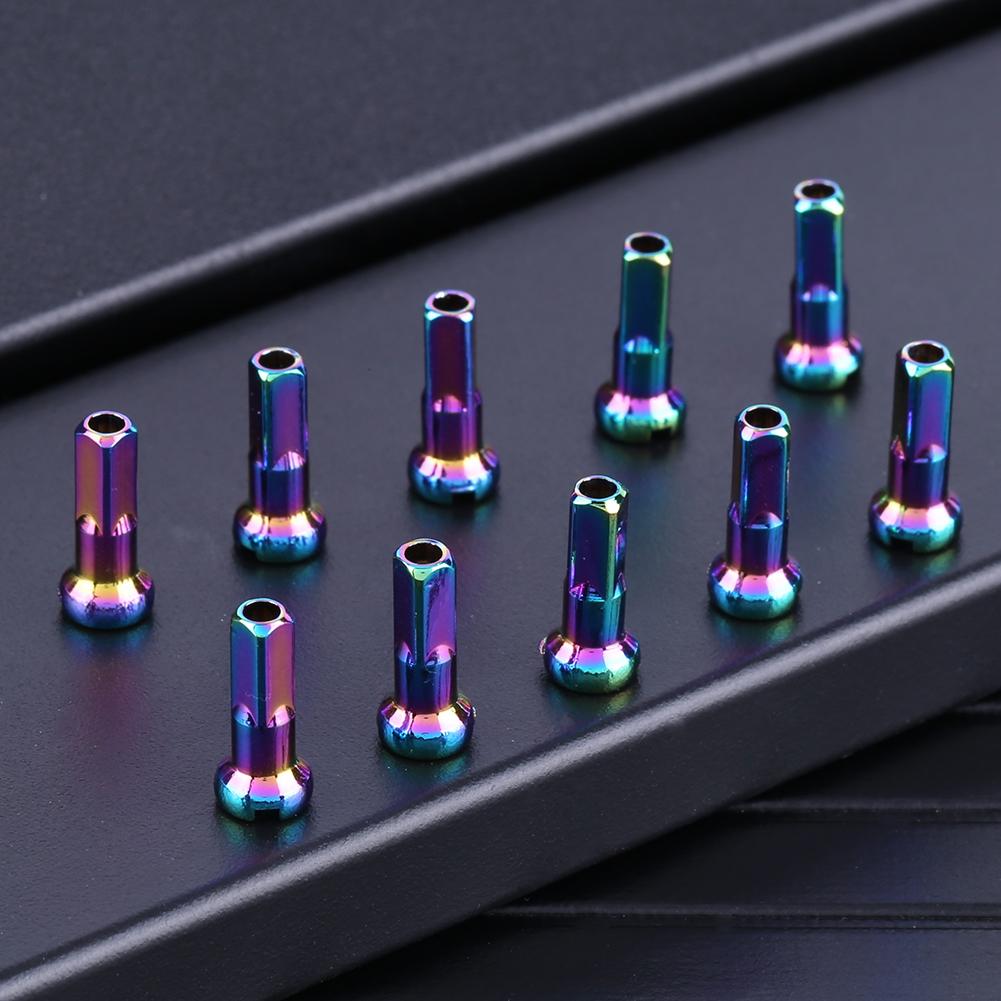 10Pcs Bicycle Spoke Caps Aluminum Alloy 14G Cycling Wheel Spoke Nipples Bicycle Spoke Nipples End Tips Bike Accessories