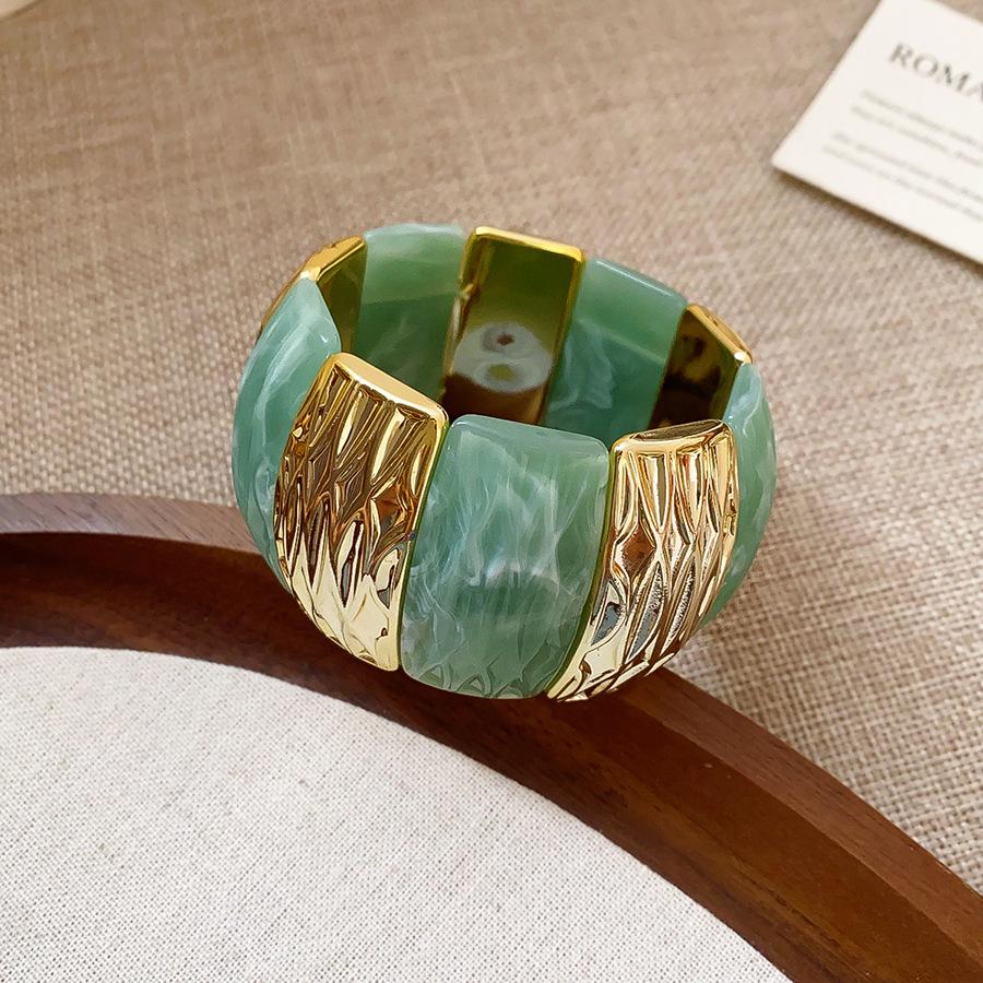 Bracciale Ovale in Acrilico Marmo Europeo e Americano - Pezzo di Gioielleria Retro alla Moda