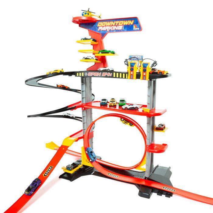 Spielzeug - MOLTO - Parkhaus Downtown - 2 Etagen - Zentraler Looping - 2 Autos enthalten