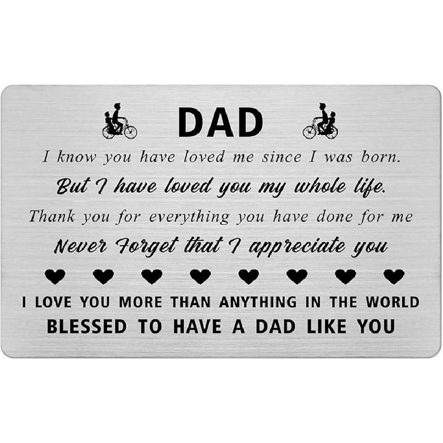 Yobent Dad Valentines Day Gifts from Daughter, Happy Birthday Dad Gift Card, Personalized Meaningful Thank You Dad Gift for Men, I Love My Dad Wallet Funny Dad
