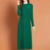Knitted Dress for Women Mid-length Straight Sweater Dress Long Pullover Loose Knitted Sweater Knee-length Base Sweater