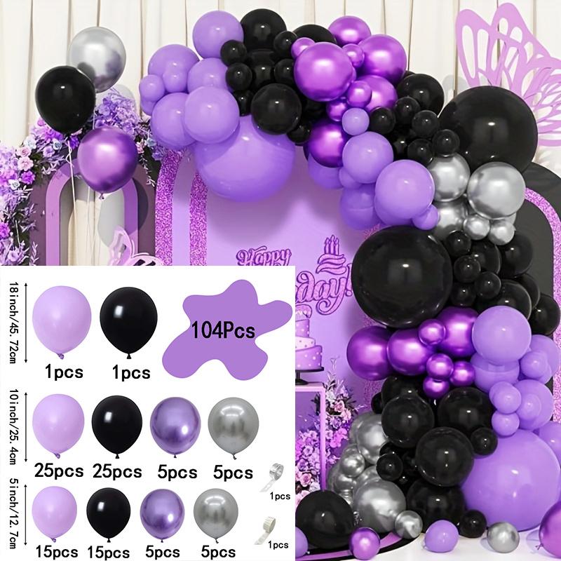

Black Purple and Metallic Lavender Silver Balloon Arch Kits Perfect for Movie-themed Parties Birthdays Anniversaries Decorations Other