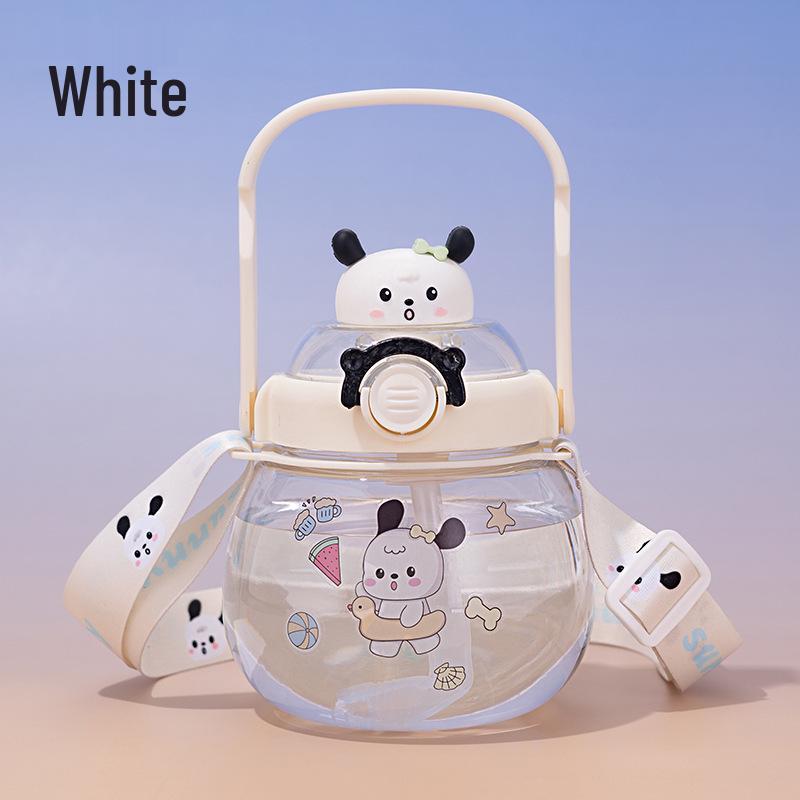 Large Capacity Big Belly Plastic Water Cup with Straw