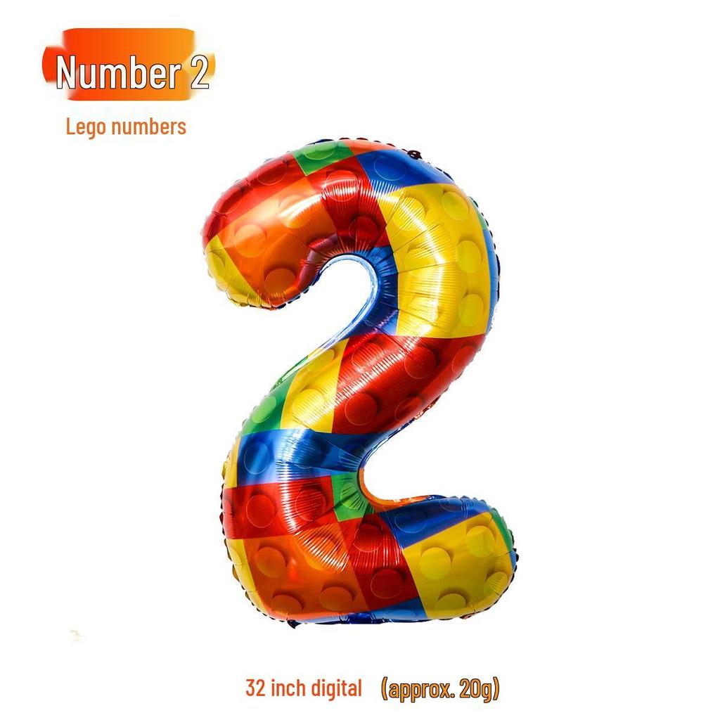 32-Inch Gradient Color Aluminum Foil Number Balloons - US Version