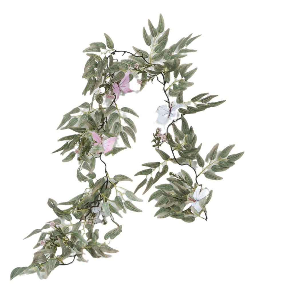 

Green Artificial Willow Leaves Vine Plastic Silk Simulation Foliage Wreath Gift