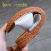 love ycodo Brand Summer Women's and Student Natural Leather Slippers Size 35-43