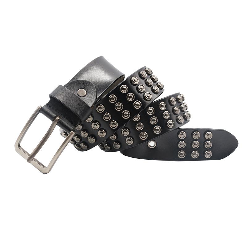 Мужской ремень Панк заклепки Джинсовые ремни для ЖЕНЩИН НОВЫЙ Металлические заклепки Ковбойский ремень Натуральная кожа Коровья кожа 105CM