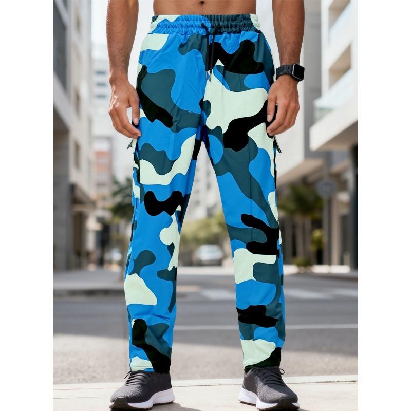 Autumn and winter camouflage printed trousers woven pockets loose casual sports jogging pants