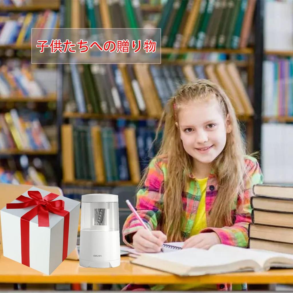 Deli Elektryczny Ołówek Ołówek Szkolny Duże Wióry Naklejki Automatyczne Usuwanie Złamanych Grafitów Zasilanie 2A Elektryczny Stylowy i Do Rysowania Biurowego Kolorowa Sztuka