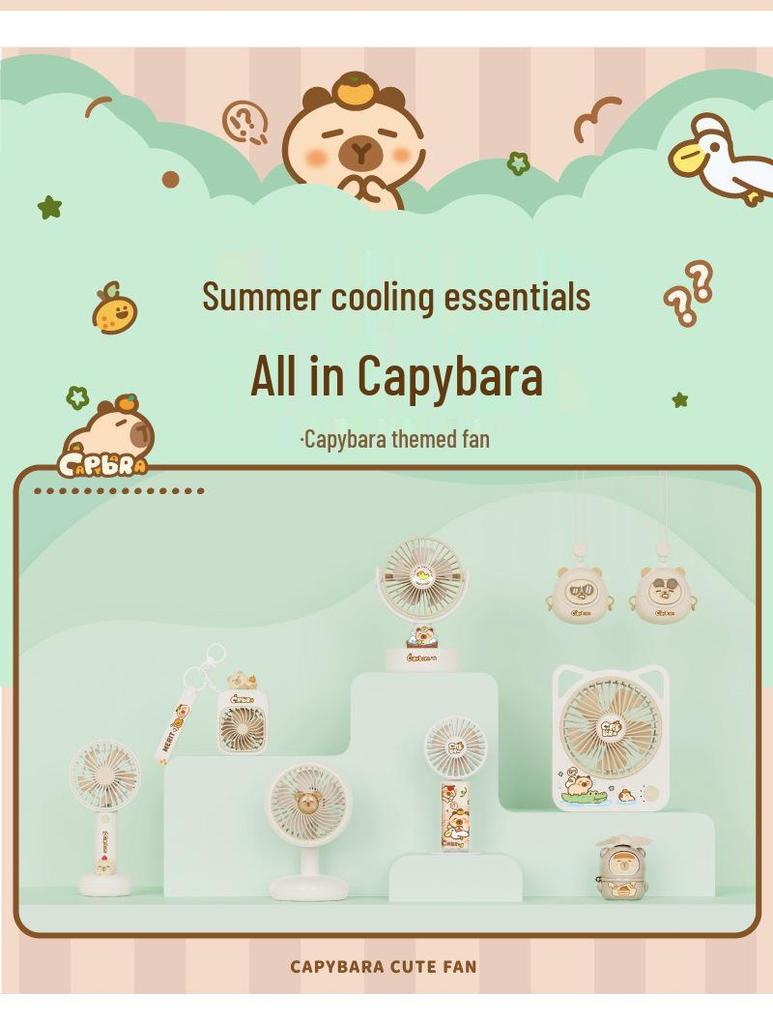 Capybara USB Portable Dorm Fan: Cute, Compact, Child-Friendly Tabletop Fan