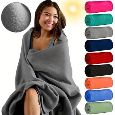 1Pc Thickening  Polar Fleece Blanket 100*150cm/39.3*59in Warm & Cozy - Premium Fleece Blanket - Blanket for Bed, Sofa, Camping, Travel and Cold Nights
