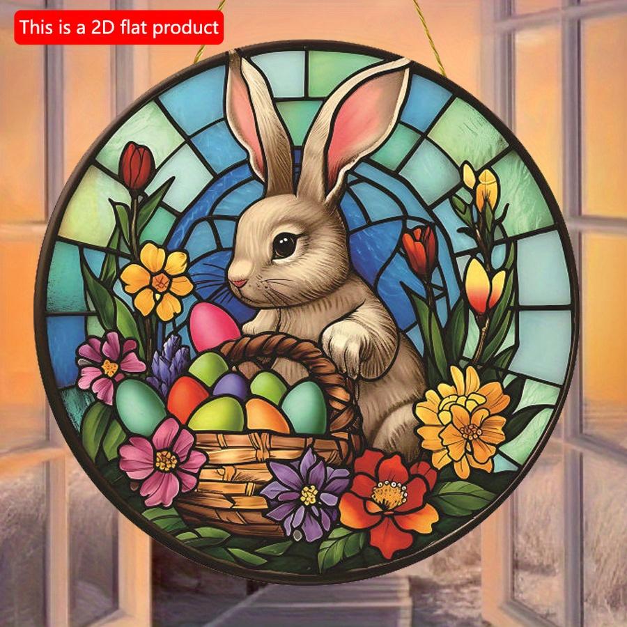 2D ploché 20cm velikonoční vajíčka květiny dřevěná nástěnná dekorace - festival univerzální sváteční dřevěný přívěsek, bytová dekorace, uvítací cedule, párty dekorace ze dřeva