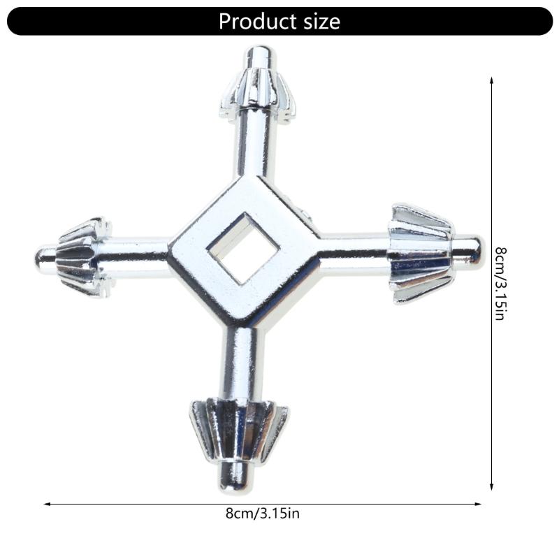 Multipurpose 4 In 1 Drill Chuck Key Wrench 4 Head Professional Chuck Key for Most Power Tool and Drilling Machines