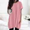 Regular Fit Women T Shirt Short Sleeves Round Neck Pocket Print Tops