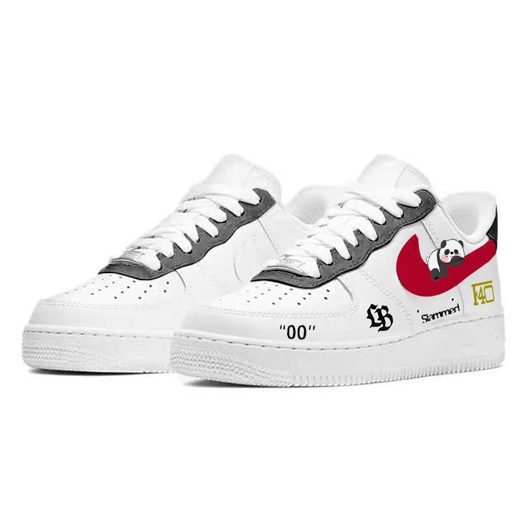 Nike Air Force 1 Slip Resistant Low top Skateboard Shoes Men's White Red CW2288-111(Team366-)