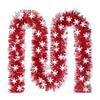 Soft Material Holiday Embellishment 78 Inch Red Christmas Tinsel Garland, Shiny Metallic Foil Twist Garland Annual Party Decorative Strips with