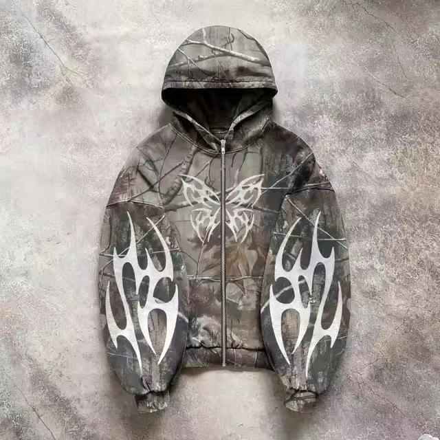 

3D Digital Camo Zip-Up Hoodie - Men s Casual Fashion with Hood 3XL