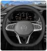 AABGI1 Leather Car Steering Wheel Cover for Volkswagen Tiguan T-roc T-cross Tayron Polo Id4 Caddy Atlas Crafter Virtus 2025 Accessories