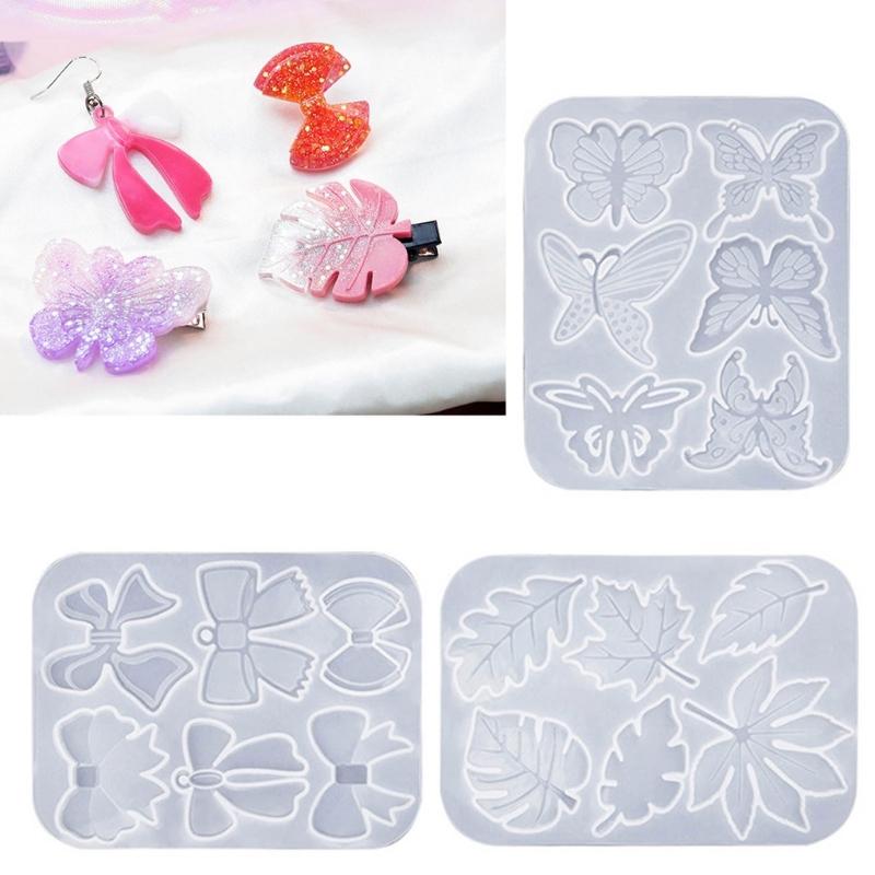 Butterfly Leaves Bow Silicone Mold Decorative Pendant Mold Handmade Epoxy Silicone Mold Epoxy Resin Molds Making Crafts