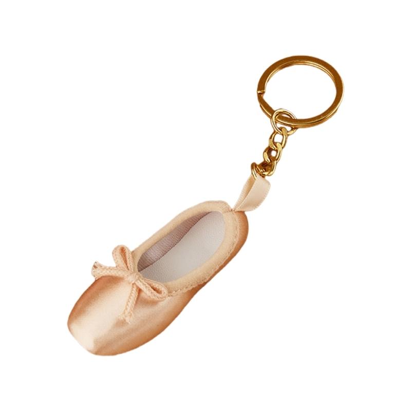 Stylish Ballet Shoe Charm Keyring Mobile Phone Dangle Handmade Keychain Ornament Pendant for Bag and Phone Decoration