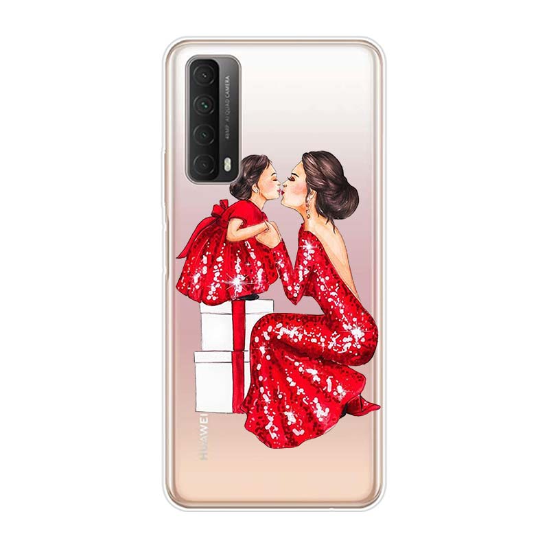Family Mom Baby Dad For Huawei Y9S Y6S Y8S Y9A Y7A Y8P Y7P Y5P Y6P Y7 Y6 Y5 Pro Prime 2020 2019 Soft Phone Case