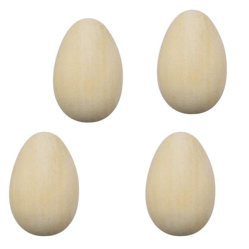 10PCS Unpainted Wooden Eggs Wooden Fake Eggs Easter Craft Eggs for Display Children DIY Painting Decoration