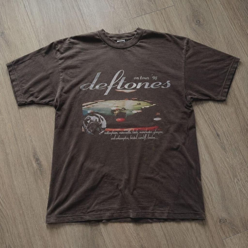Deftones Braunes Around The Fur T-Shirt Vintage Stil Band T-Shirt