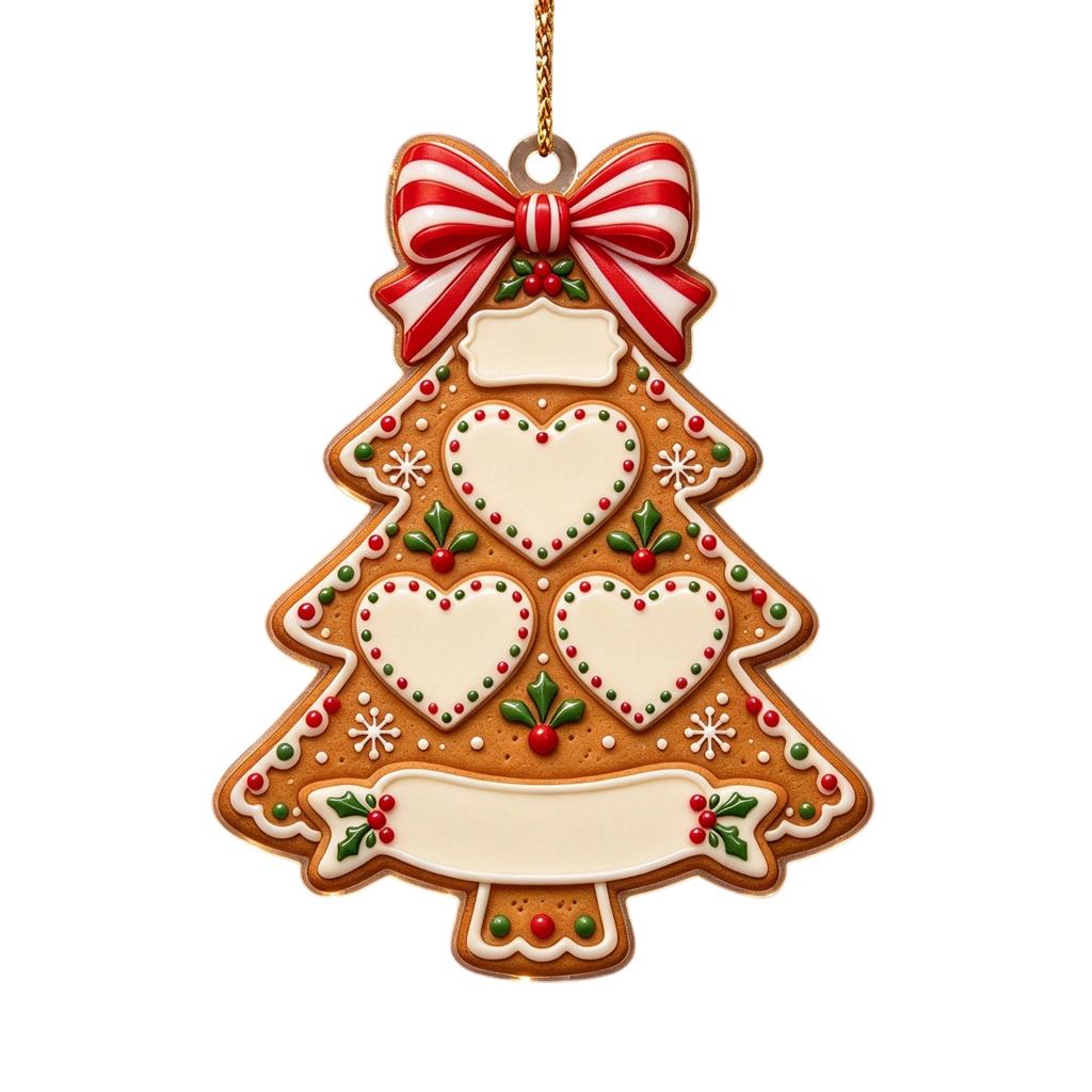 Personalized Christmas Tree Ornament with Custom Family Member, Double-Sided Acrylic Holiday Keepsake Decoration Gift