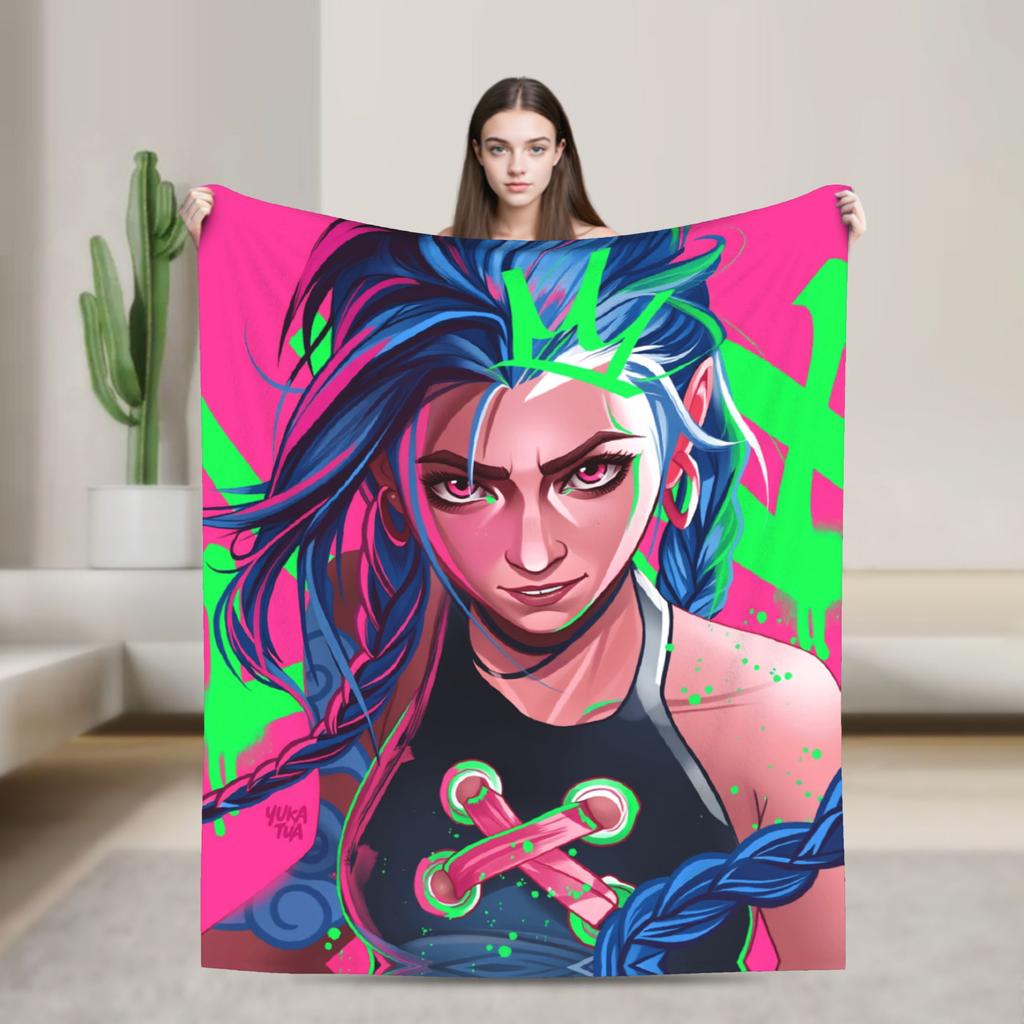Arcane Soft Blanket Viktor Game Anime Jinx Jayce Caitlyn Jesus Sevika  Camping Plush Throw Blanket Home Decor Sofa Bed Cover