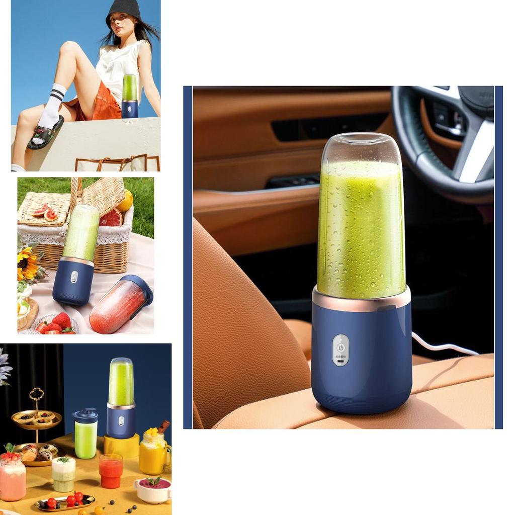 Usb Rechargeable Juicing Bottle With Blade Heads For Travel And Fitness Enthusiasts