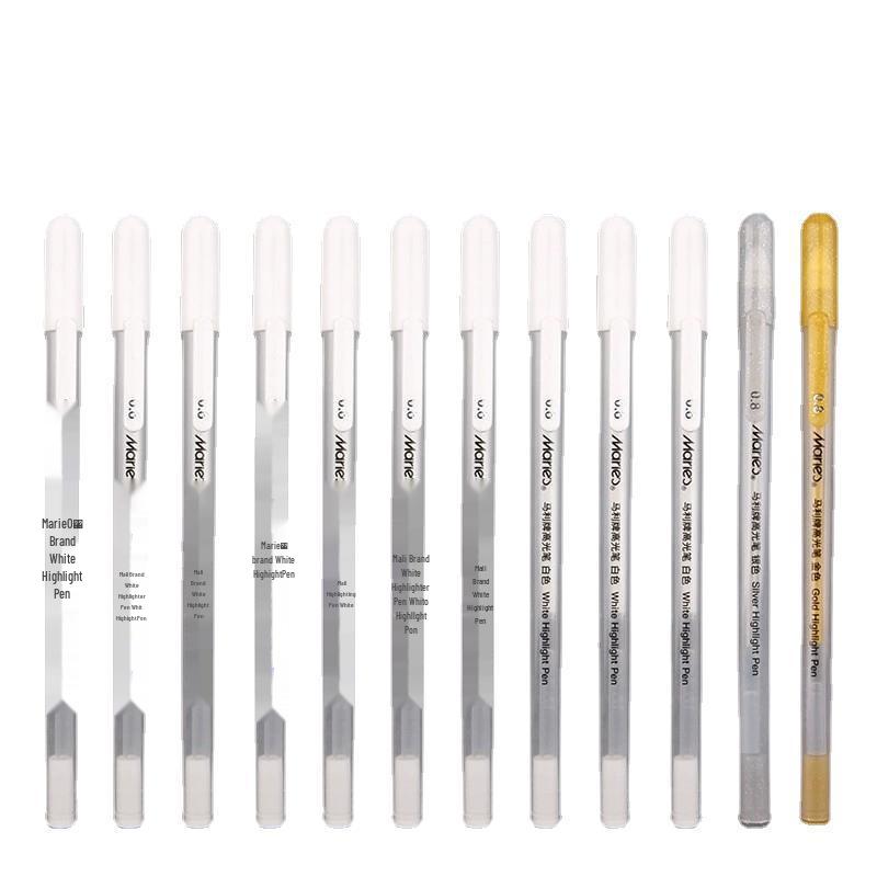 Mali Weißer Highlight-Stift für Manga und Skizzen mit Schwarzem Hintergrund
