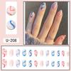Pre-made Press-On Nails With Gradient Line Design Minimalist INS Style False Nail Tips Women