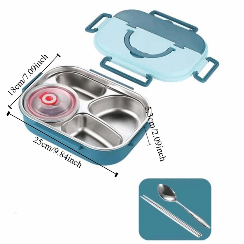 Insulated 4 Compartment Lunch Box Large Capacity Divided Food Storage Container  Worker