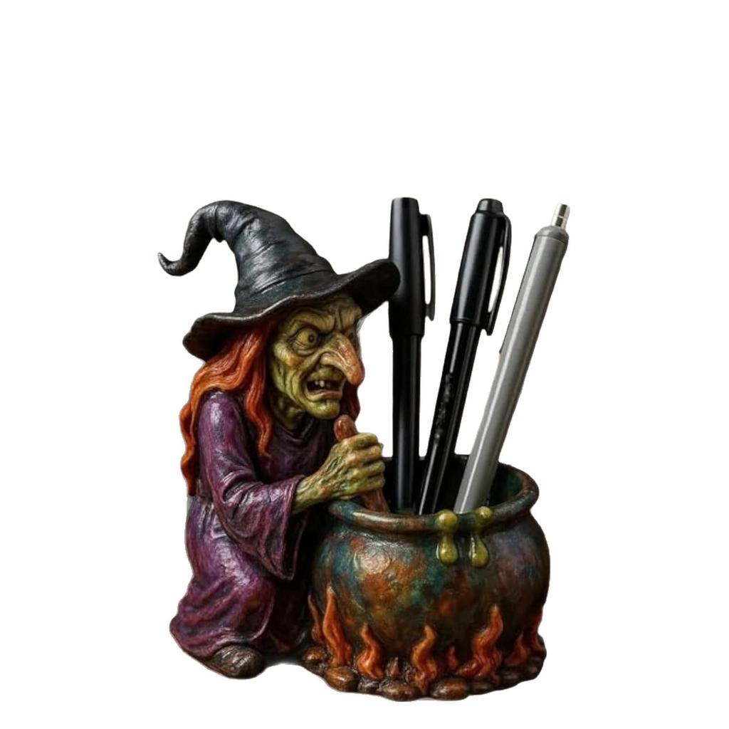Halloween Gothic Enchanted Witch Pencil Holder Desktop Ornament