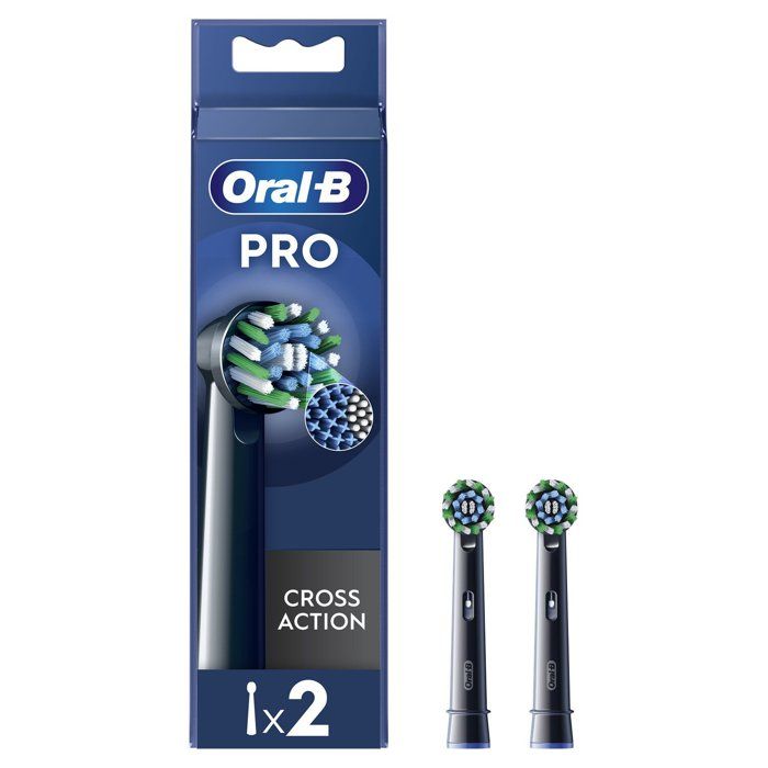 Zubní kartáček - ORAL-B - Cross Action - Černý - Balení 2 kusů - Náhradní hlava