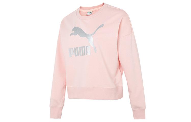 PUMA CLASSICS Sweatshirts Women s Pink Crew Neck Moderate Regular 535276-66 M