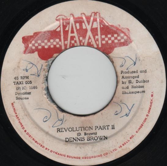 7inch Record DENNIS BROWN - Revolution Part II NONE Taxi 1986 Jamaica Reggae, Ska & Dub Used