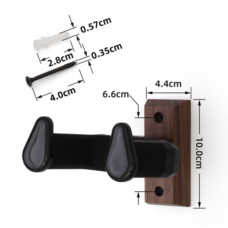 Walnut Wooden Guitar Wall Mount Hanger with Gravity Lock for Acoustic & Electric Guitars