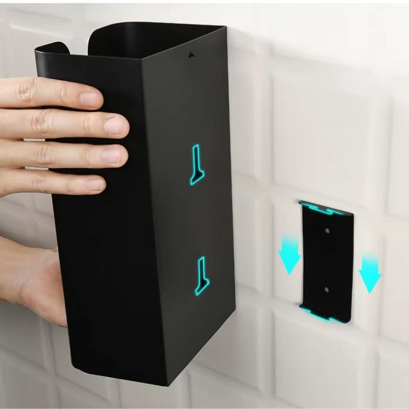 Wall Mounted Magnetic No Drill Self Adhesive Trash Bag Dispenser Organizer Kitchen Bathroom Paper Towel Tissue Storage Holder