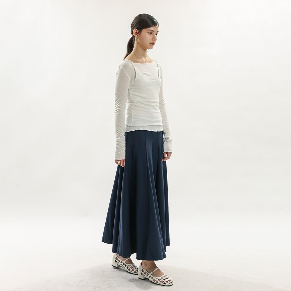 Wednesday Delight Wd_Elegant Flare Skirt_Navy