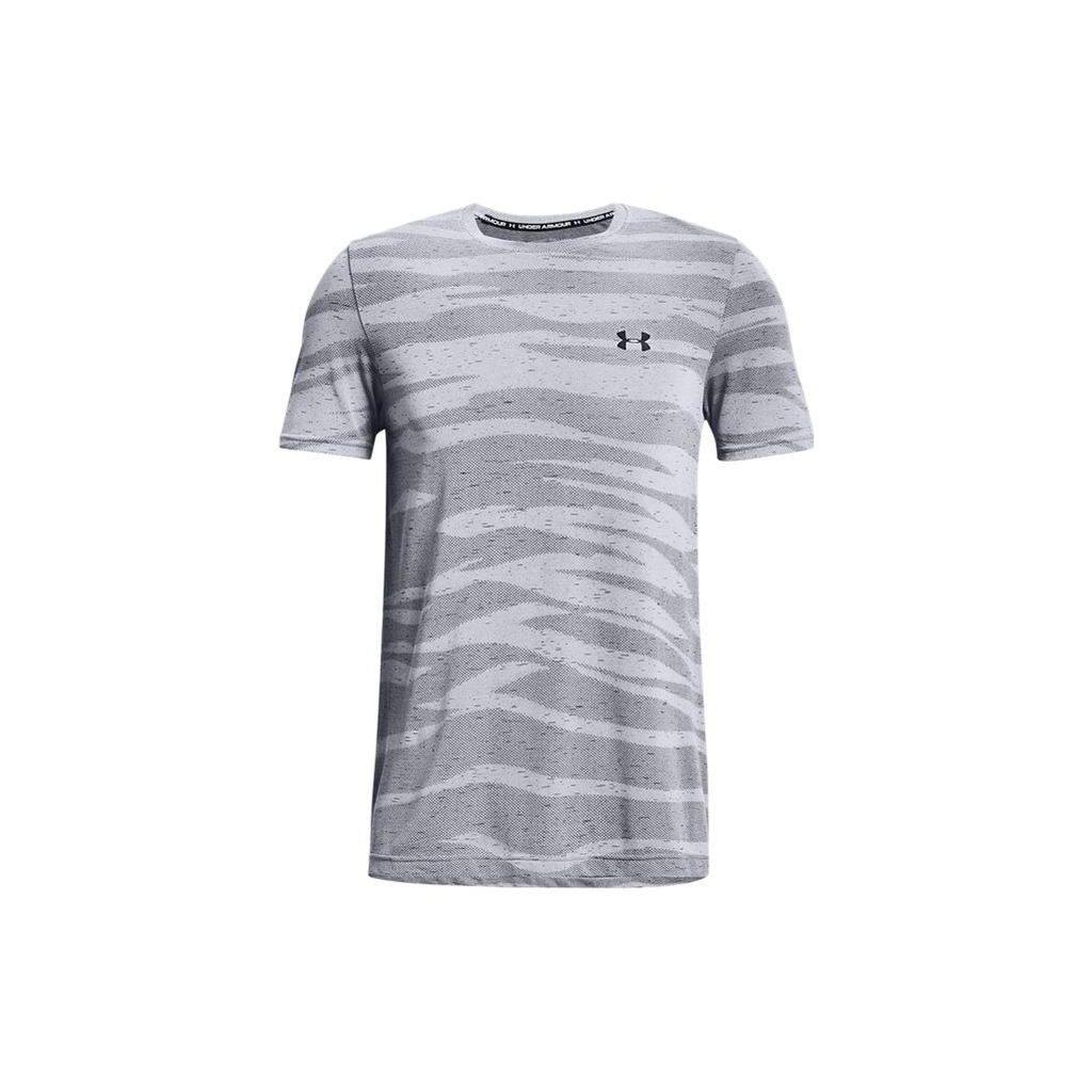 Under Armour Logo Print Pullover Crew Neck T-Shirt Men Tops Grey 1373726-011