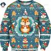 Funny Christmas 3D Printed Sweatshirts Cute Squirrels Graphic Ugly Christmas Sweater Christmas Jumpers Fashion Christmas Sweater