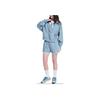Reebok Letter Print Sports Casual Half-Zip American Knit Sweatshirt Women Sweatshirt Blue Purple 24SRC304WGB4