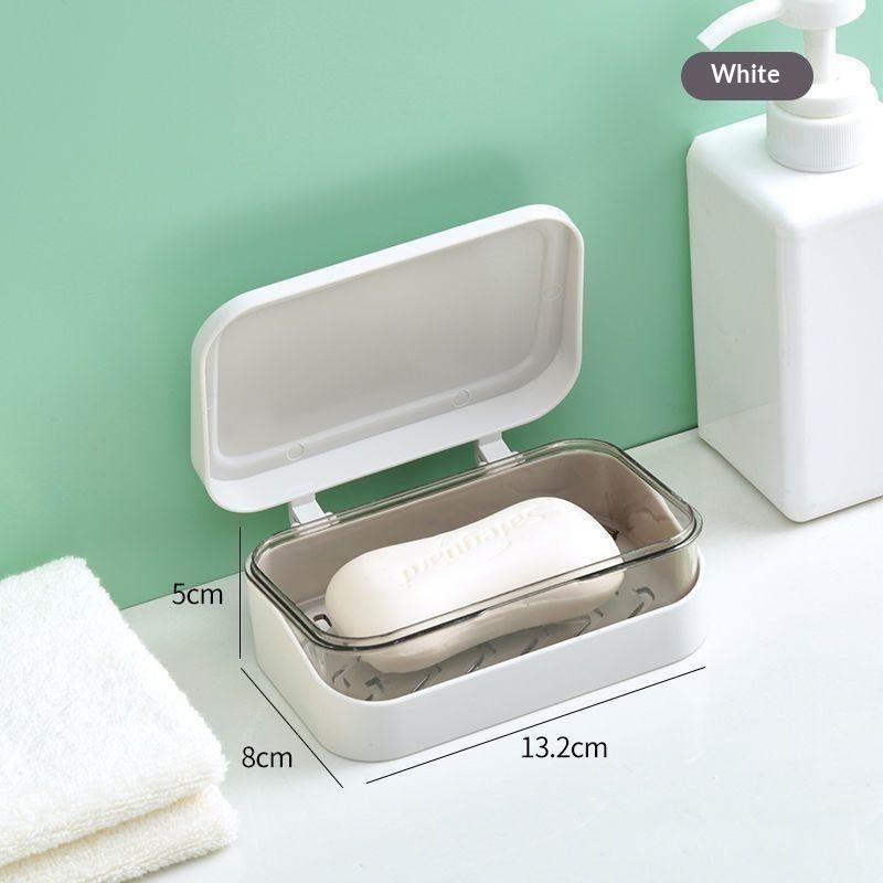 Double Layer Soap Box Travel Soap Dish With Drainage System Transparent Storage Container For Bathroom