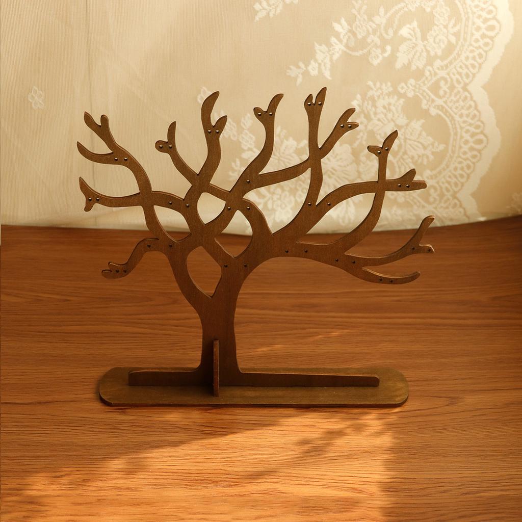 Retro Earring Tree Wooden Jewelry Storage Racks Creative Branch-shaped Wooden Ornaments Home Desktop Jewelry Display Stand