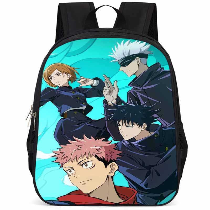 Durable Large Capacity 15 Inch Jujutsu Kaisen Backpack For Kids Lightweight Oxford Cloth School Bag