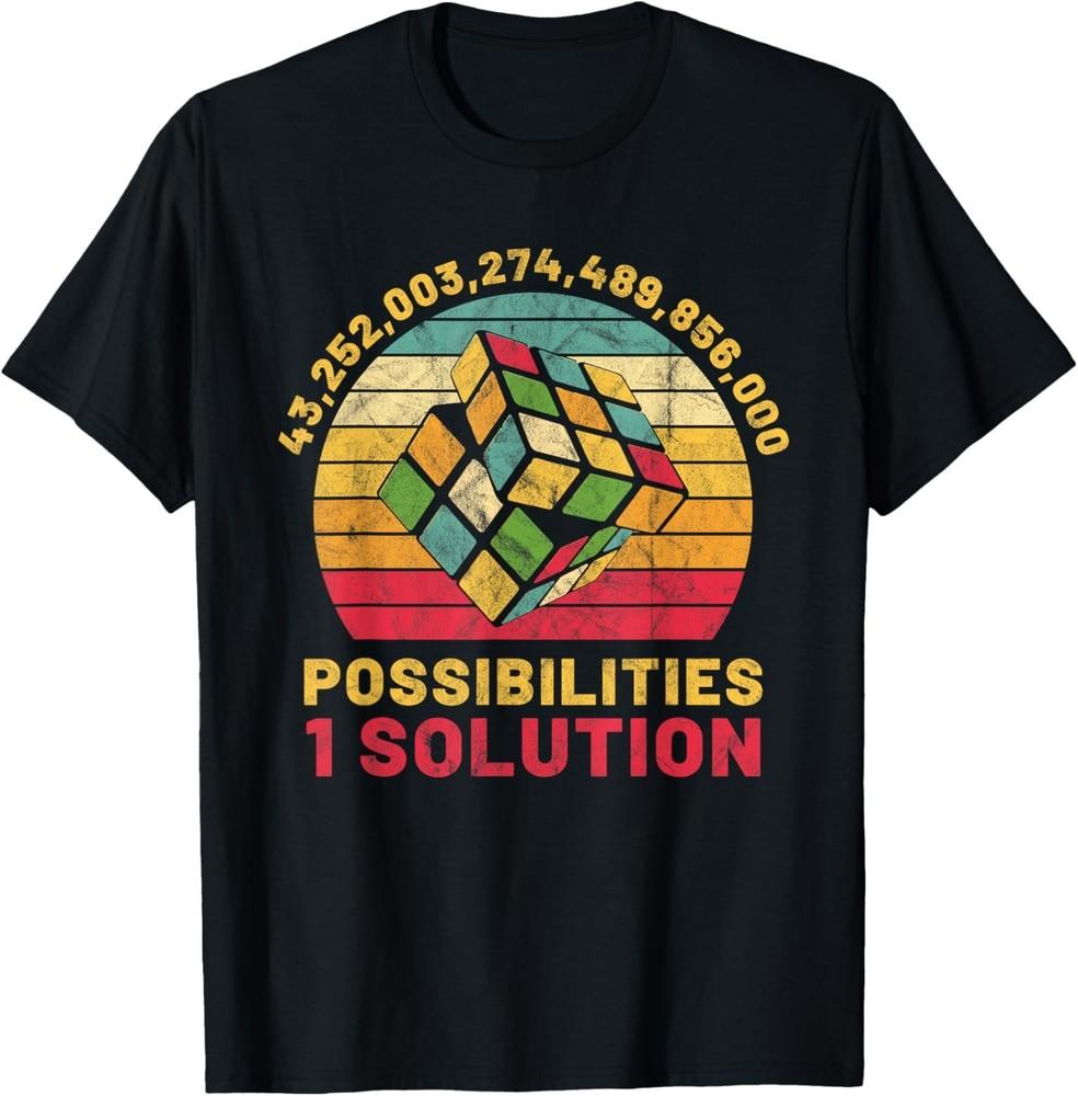 Puzzle Cube Funny One Solution Speed Cubing Retro Math T-Shirt Unisex T-Shirt XXXL