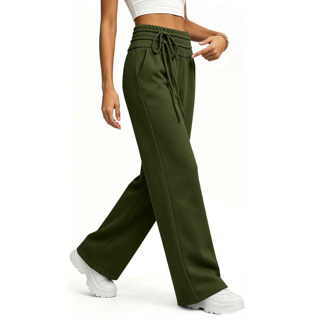 Women's Color Loose Fit Drawstring Sweatpants with Pockets for Casual Wear