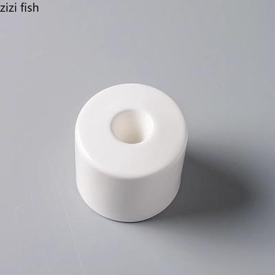 Pure White Ceramic Dessert Dish Creative Sweet Cone Holder Cylindrical Snack Sushi Dish Restaurant Molecular Cuisine Tableware