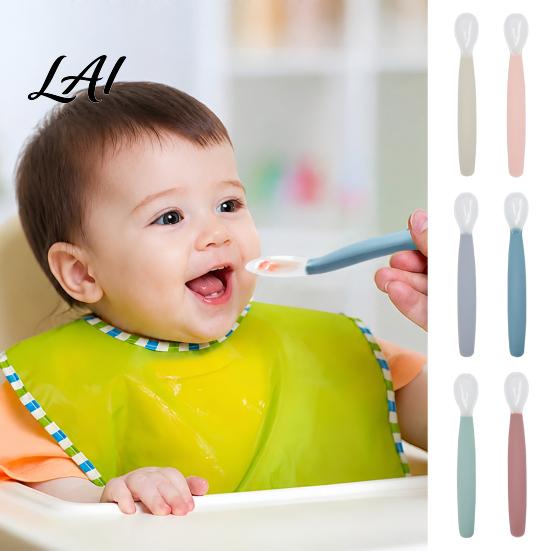 Rutschfeste Futterplatte Silikon-Baby-Löffel Weiches Trainingsbesteck Einfach zu reinigendes Set Ergänzungslöffel für Säuglinge und Kleinkinder Tipp Säuglingslöffel